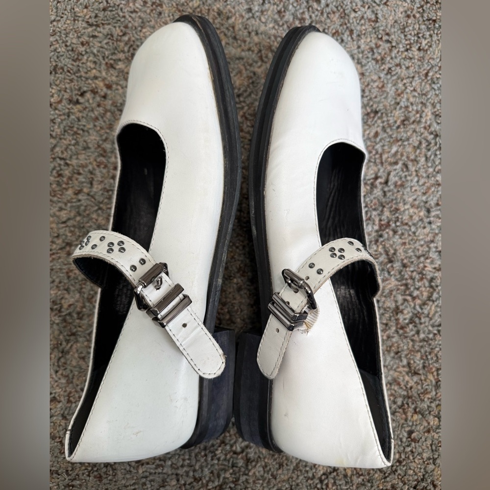 Free People Rumor Mary Janes Classic Shoes White Leather Size 6.5 - Picture 8 of 16